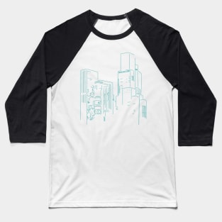 Cyberpunk City Baseball T-Shirt